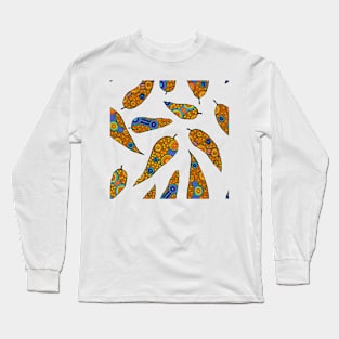 Aboriginal Art - Leaves Repeat Clear Long Sleeve T-Shirt